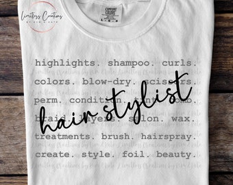 Hair Stylist Typography/Words Customizable PNG
