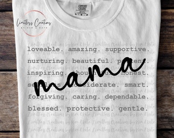 Mama Typography/Words Customizable PNG