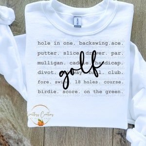 Golf  Typography/Words Customizable PNG