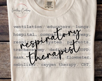 Respiratory Therapist Typography/Words PNG