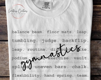 Gymnastics Typography/Words  PNG