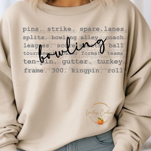 Bowling Typography/Words Customizable PNG