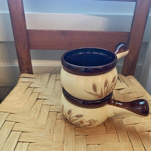 Vintage Stoneware French Soup Bowls (Set of 2)