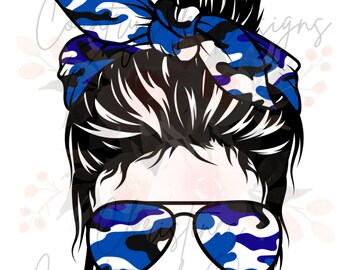 ボーイママ ブルー メッシーバン PNG ダウンロード可能なデジタルファイル