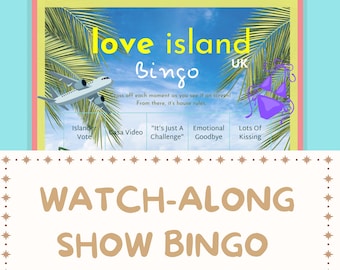 Love Island UK Watch Party Bingo: 15 unika förfyllda kort
