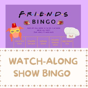 Friends Watch-Party Bingo - 12 Unique Prefilled Cards [High Quality Images]