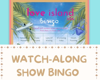 Love Island USA Watch Party Bingo: 15 unika förfyllda kort