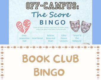 Off Campus, The Score Book Club Bingo: 15 Unique Prefilled Cards