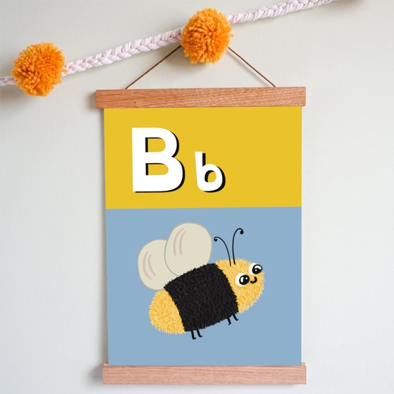 B Is For Bumblebee Bumblebee Alphabet Print Childrens Etsy
