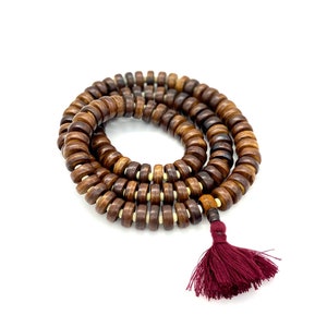 108 Mala Rosewood Prayer Bead Necklace | NAGA | Buddhist necklace, 108 wood mala bead, tassel necklace, japa mala, mala meditation necklace