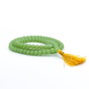 108 Jade Prayer Mala Bead Necklace | TRANQUILITY | Buddhist necklace, 108 mala bead, mala necklace, japa mala, gemstone mala meditation
