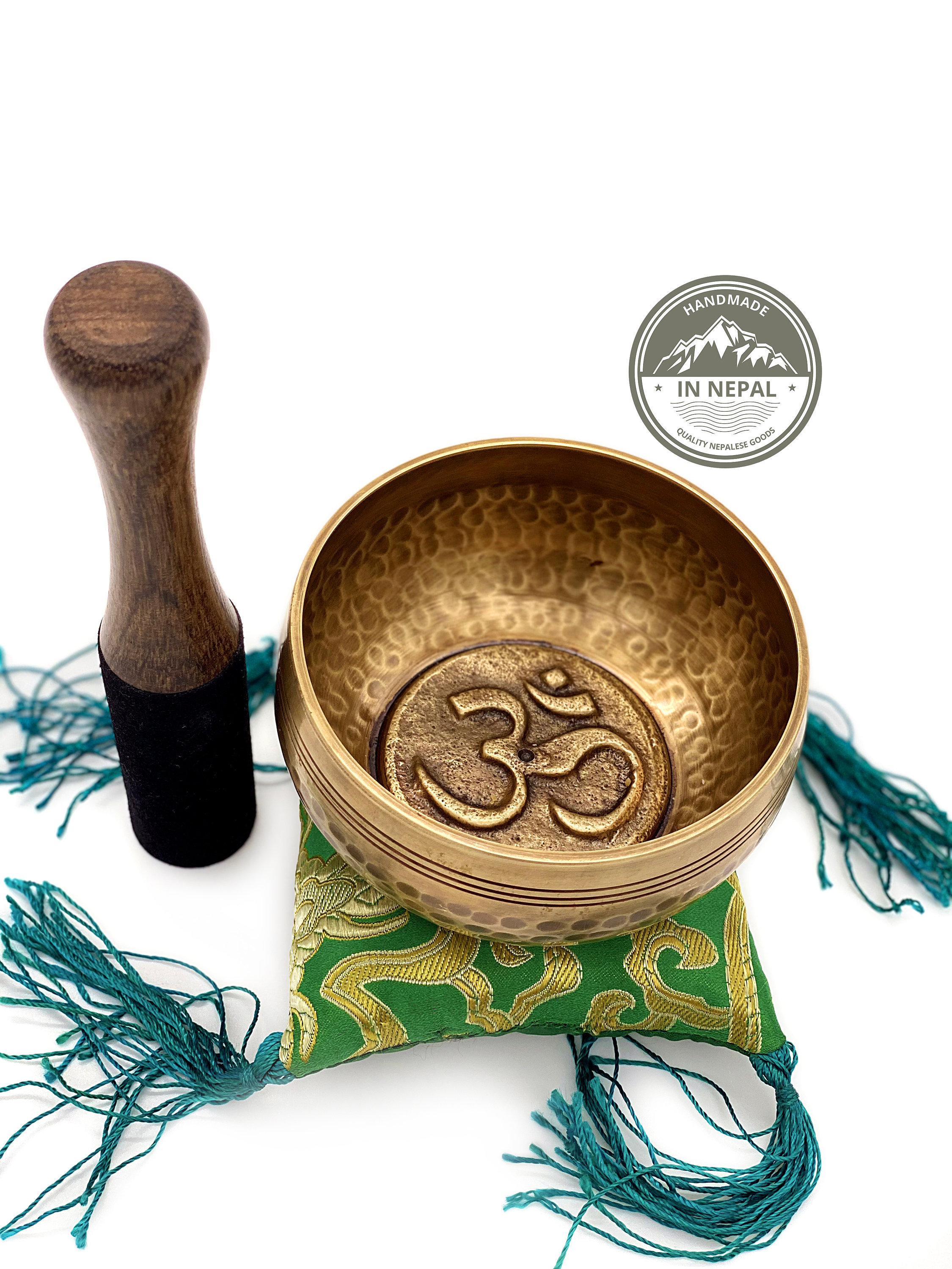 Organic White Sage and Nepali Authentic Handmade Singing Bowl, Made in