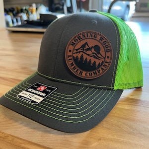 Morning Wood Lumber Company Leather Hat Patch Richardson Hat Mesh Back Snap Back | Salty Vet |
