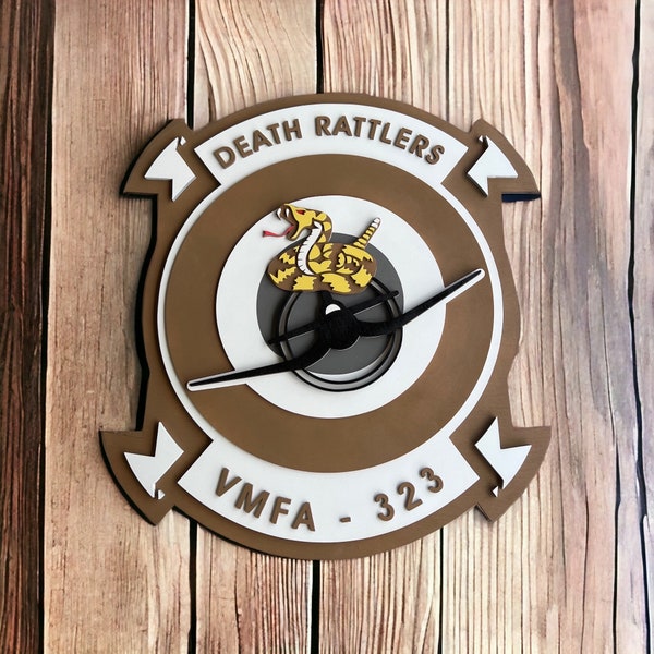 USMC Air Wing VMFA-323 Death Rattlers Wooden Wall Sign