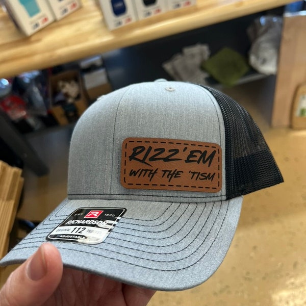 Rizz'em With The 'Tism Leather Hat Patch Richardson 112