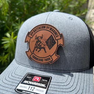 USMC 3rd Battalion 1st Marines Hat | Leather Patch Richardson 112 Snapback