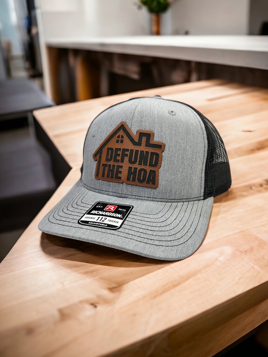Defund the HOA Leather Patch Hat | Richardson Mesh Back - Etsy