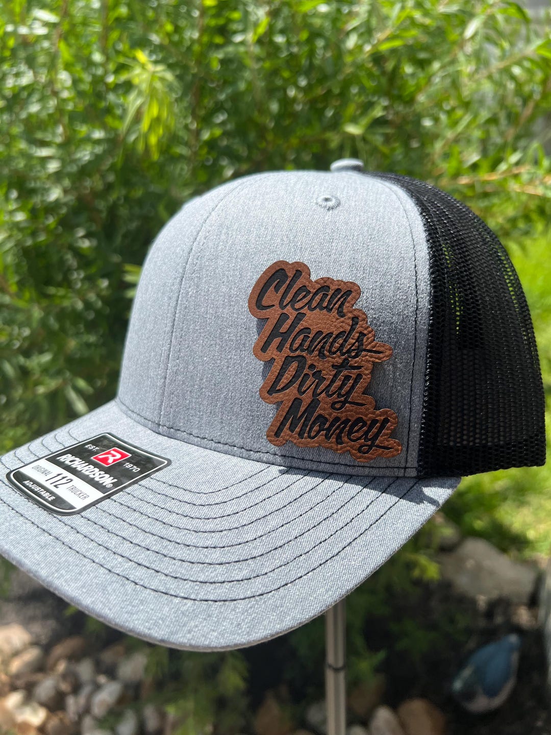 Clean Hands Dirty Money Leather Patch Hat - Richardson 112