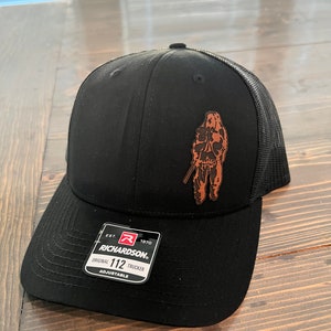 USMC MARSOC Recon Scout Sniper &quot;Shadowman&quot; Leather Hat Patch Richardson Hat Mesh Back Snap Back | Salty Vet |