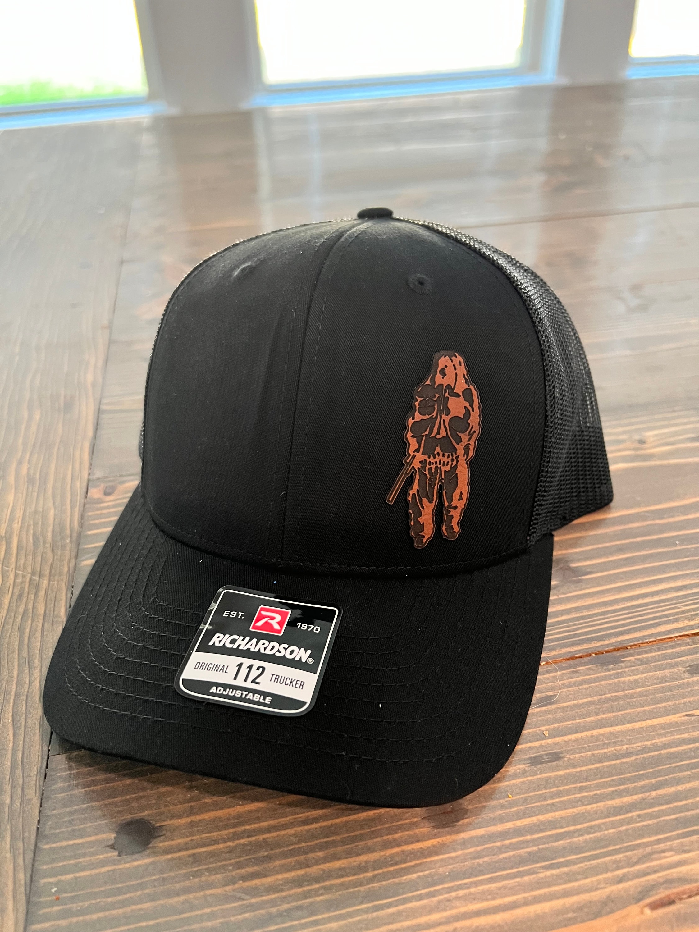 USMC MARSOC Recon Scout Sniper "Shadowman" Leather Hat Patch Richardson Hat Mesh Back Snap Back | Salty Vet |