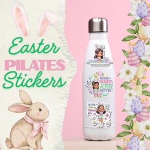 Easter Pilates Stickers | Kawaii Bunny Fitness Digital Pack (GoodNotes Planner)