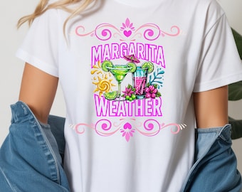 Margarita Weather PNG | Tropical Summer Clipart | Beach Drink Sublimation Design | Funny Vacation Shirt PNG | Instant Download