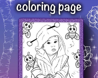 Custom Portrait Coloring Page High Quality - Personalized Coloring Page of your photo