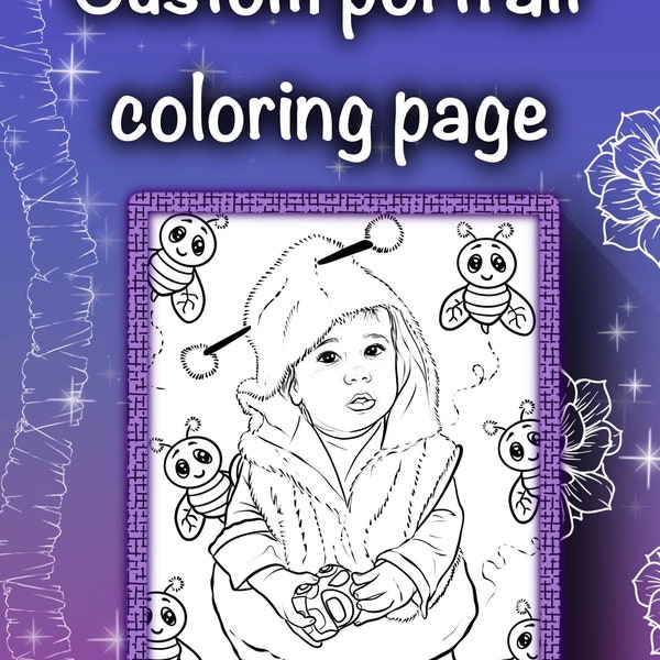 Custom Portrait Coloring Page High Quality - Personalized Coloring Page of your photo