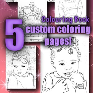 Your Own Custom Coloring mini Book ~ High Quality ~ 5 Personalized Coloring Pages of your photos