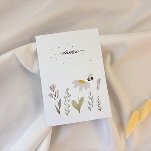 Postkarte - Danke - schlichtes Design auf mattem 300g/qm Papier im A6 Format - wunderschönes Geschenk - Grußkarte