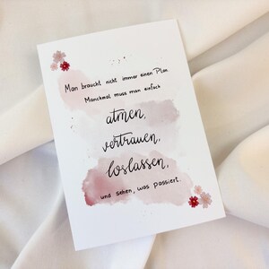 Postkarte "Man braucht nicht immer einen Plan" - 300g/qm Papier, A6 Format -Postkarte zum Geburtstag; einfach nur so; Reminder; Affirmation
