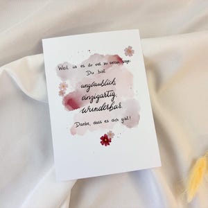 Postkarte "Weil ich es dir viel zu selten sage" - 300g/qm Papier, A6 Format -zum Geburtstag; einfach nur so; Geschenk beste Freundin