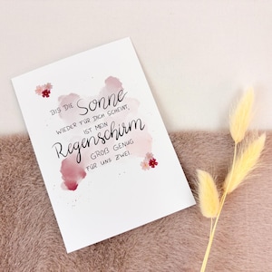 Postkarte "Bis die Sonne wieder für dich scheint..." - 300g/qm Papier, A6 Format - aufmunternde Postkarte für einen lieben Menschen