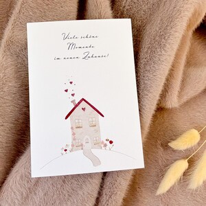 Postkarte - Zum Einzug - schlichtes Design auf mattem 300g/qm Papier im A6 Format - wunderschönes Geschenk - Grußkarte