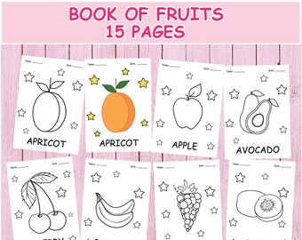 Download Fruit Coloring Pages Etsy