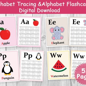 Alphabet Flashcards, ABC Flashcards, Alphabet Tracing Worksheet, Alphabet Activity, Alphabet Writing, Printable ABC Flash Cards, Alphabet