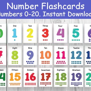 Cartes-éclair numériques 0-20, Cartes-éclair numériques, Apprendre à compter, Chiffres 0-20, Apprendre les chiffres, Maternelle, Activité préscolaire, Jardin d'enfants