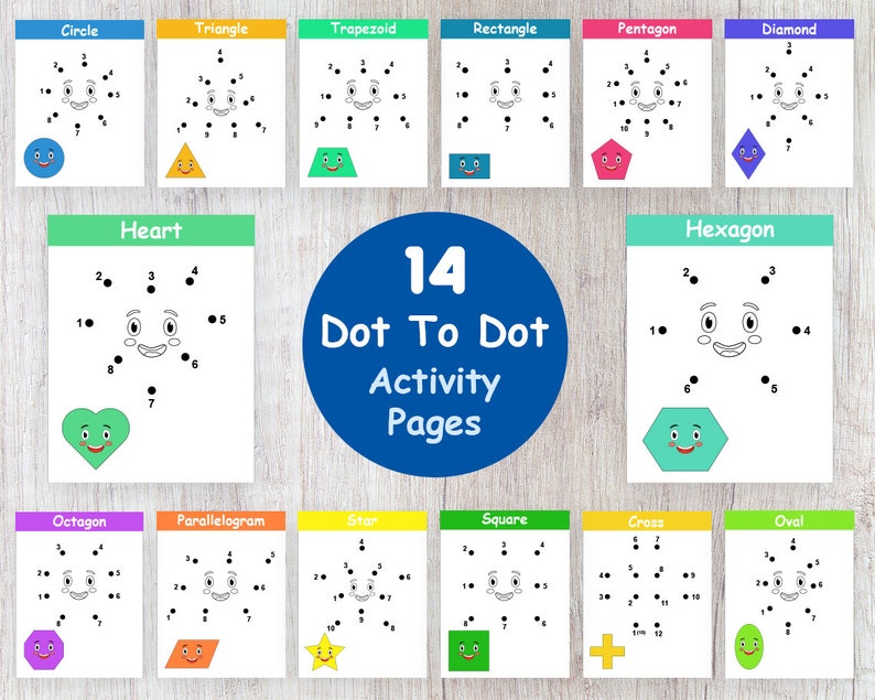 Dot to Dot Book for Kids PDF, Dot to Dot Book With Shapes, Dot to Dot ...