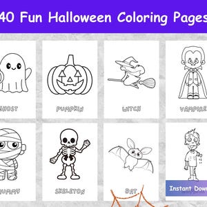 40 Halloween Coloring Pages for Kids, Halloween Coloring Book, Halloween Coloring Sheets, Halloween Coloring Pages for Kids, Coloring Pages