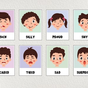 Feelings Faces Flashcards Emotion Flashcards Kids Emotions - Etsy