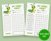 Kids Chore Chart Printable, Kids Chores. Responsibility chart Kids, Daily Checklist, Kids Behavior Chart, Girl Reward Chart Printable, PDF