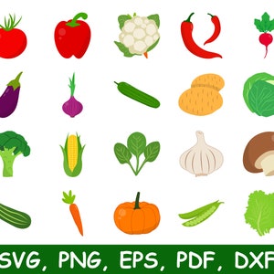 Vegetable SVG Bundle, Vegetables SVG, Vegetable Clip Art, Vegetable Vector Files, Vegetable Cut Files, Digital Download, Cricut, Silhouette