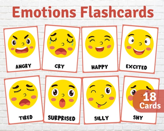 Feelings Faces Emotion Flashcards Kids Emotions and Feelings | Etsy