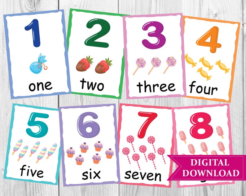 Number Flashcards 1-20, Numbers Flashcards, Learn to Count, Numbers 1-20, The weather lerarn,Kindergarten, Preschool Activity, Kindergarten image 1