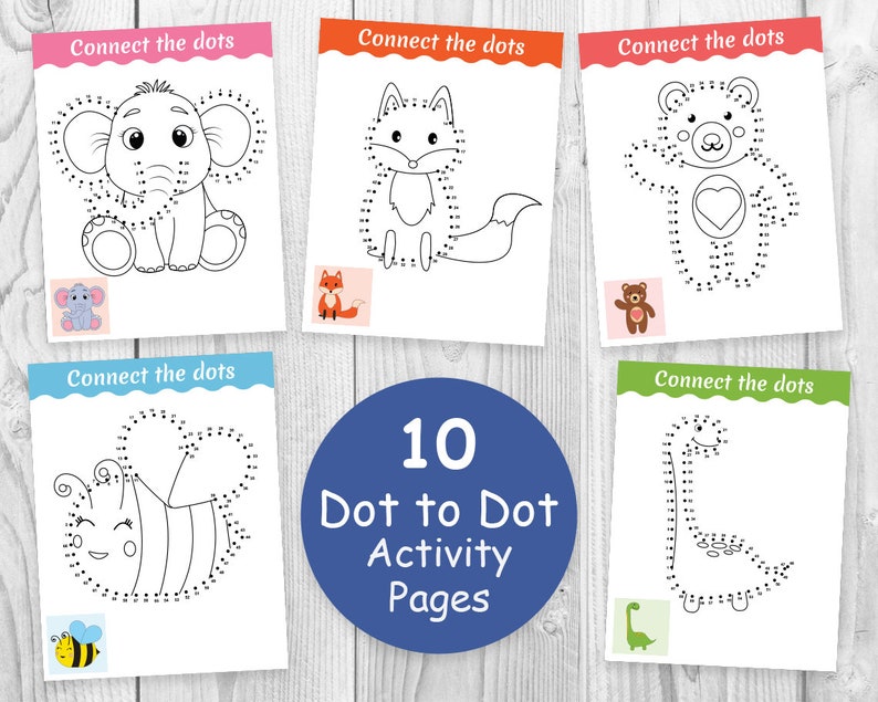 Dot to Dot Book for Kids PDF, Dot to Dot Book With Animals, Dot to Dot ...