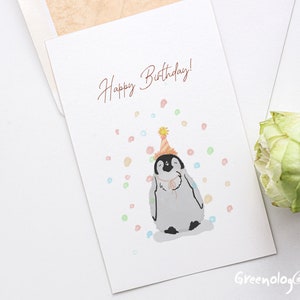 Biglietto d'auguri stampabile, biglietto d'auguri, biglietto pieghevole DIN A5, biglietto d'auguri, download digitale, biglietto d'auguri, Pinguino