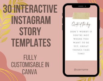 Interactive Instagram story template Canva | Instagram story design | social media template free alternative