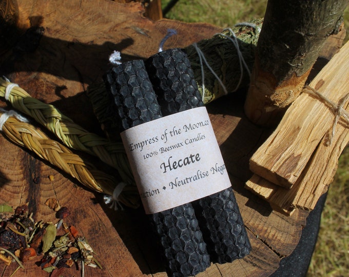 Black Beeswax Spell Candles: Hekate Ritual, Protection, Banishing