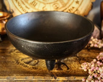 Large Matte Black Ritual Burn Bowl | Witch Altar, Incense Smoke Bowl