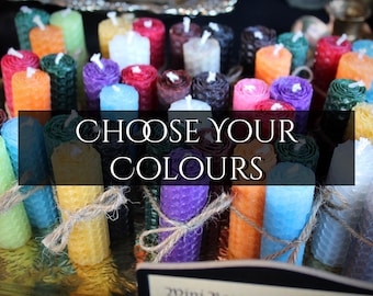 Mini Beeswax Candle Trio - Choose Your Own Colours - Hand Rolled Natural Spell Candles